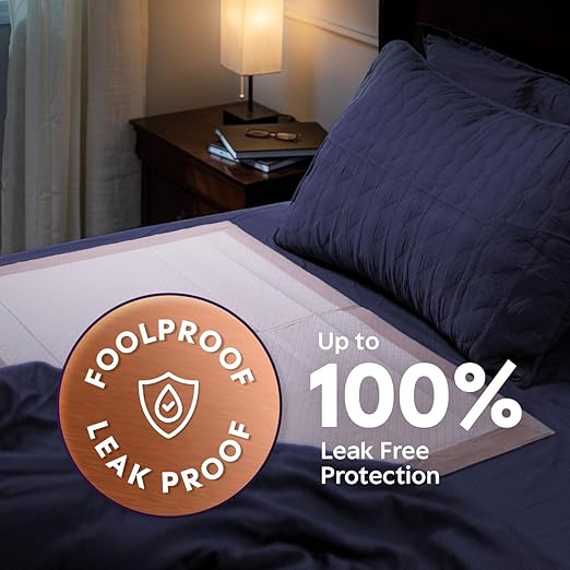 Heavy Absorbency Bed Pads, XXL Disposable 30 x 36 Chucks Pee Pads for Incontinence Bed Wetting for Adults, Elderly & Kids [50 Pads] Extra Large Underpads - 30x36 - With 2 Adhesive Strips on Each Pad | XXL Bed Pads for Incontinence Bed Wetting for Adult...