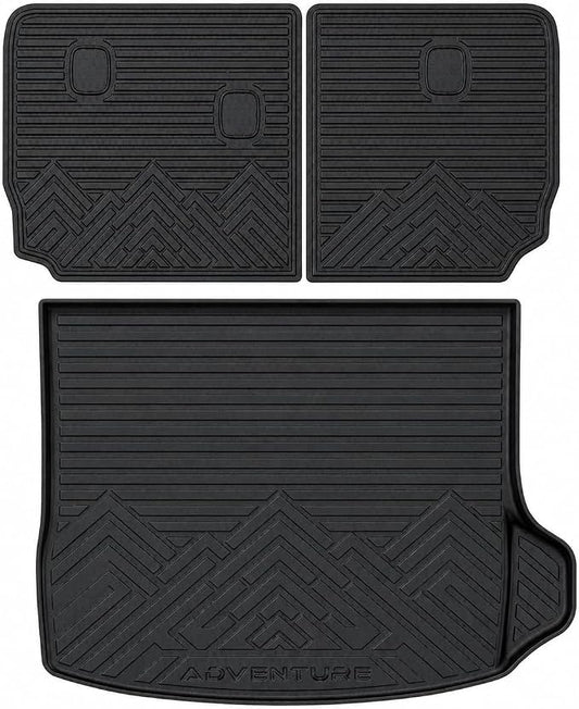 Mixsuper Cargo Liner for Jeep Grand Cherokee 2022-2026 (Not for Grand Cherokee L/WK), All Weather TPE Trunk Cargo Mat with Backrest Protectors Compatible with Grand Cherokee & 4xe