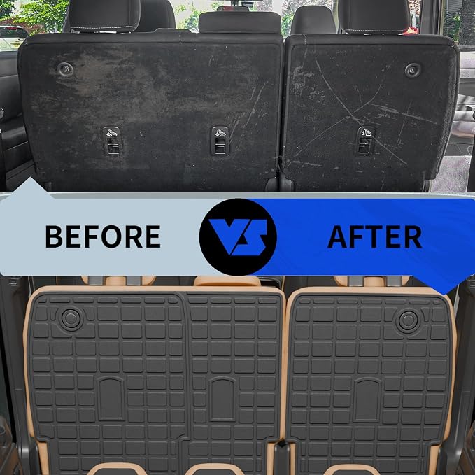 Rongtaod Back Seat Protector Compatible with 2022-2025 2026 Nissan Pathfinder 7&8 Seats Back Seat Cover Kick Mats Cargo Liner All Weather 2024 Pathfinder Accessories (2nd Row Backrest Mats)