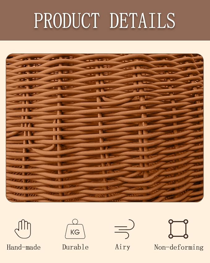 Wicker Cat Bed Indoor & Outdoor, Handwoven PP Rattan Cat Swing Bed with Removable Washable Cushion, Breathable Waterproof Cat House for Cats & Small Dogs (Large–16.9" L × 25.98" H)