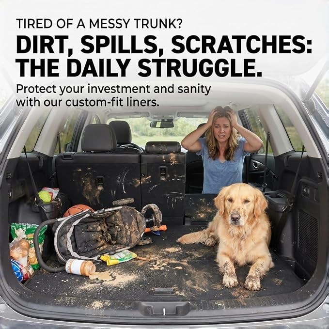 Kick Mats for 2023 2024 2025 2026 Honda Pilot 6 Seats, 2nd Row Backrest Mat All Weather Cargo Mat TPE Cargo Liner Trunk Liner Back Seat Cover Protector for Pilot Car Accessories