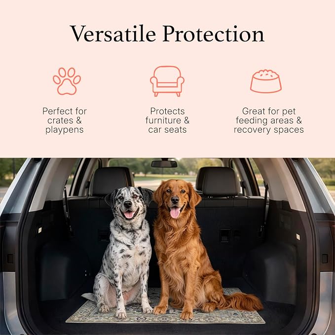 Lovewag Reusable Washable Dog Pee Pads, Marmalade Sunshine 28x41, 2 Pack | Non-slip, waterproof, absorbent dog pee pads for potty training, whelping, senior dogs, multi-pet households, easy to clean
