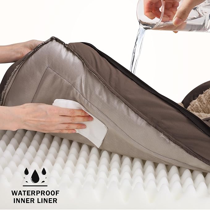L Plus Orthopedic Dog Bed for Large Dogs, Washable Dog Sofa with Egg-Crate Foam, Waterproof Lining and Non-Skid Bottom