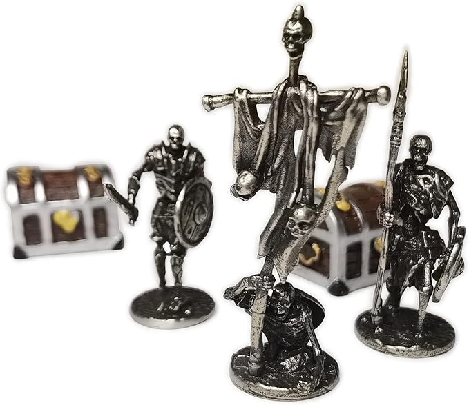 Aquarium Fish Tank Decorations, Decor Accessories Set for Glofish/Betta Fish Bowl, Small Landscape Ornaments for Guppy Fishtank, Figurines of Undead Pirates at the Bottom of the Caribbean, Cupronickel