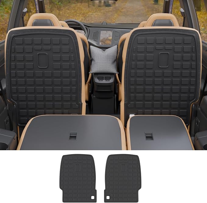 Rongtaod Cargo Mat Compatible with 2020-2025 Hyundai Palisade 7 Seats Trunk Mat Cargo Mat Cargo Liner All Weather Trunk Liner Kick Mat 2024 Palisade Accessories (2nd Row Backrest Mats)
