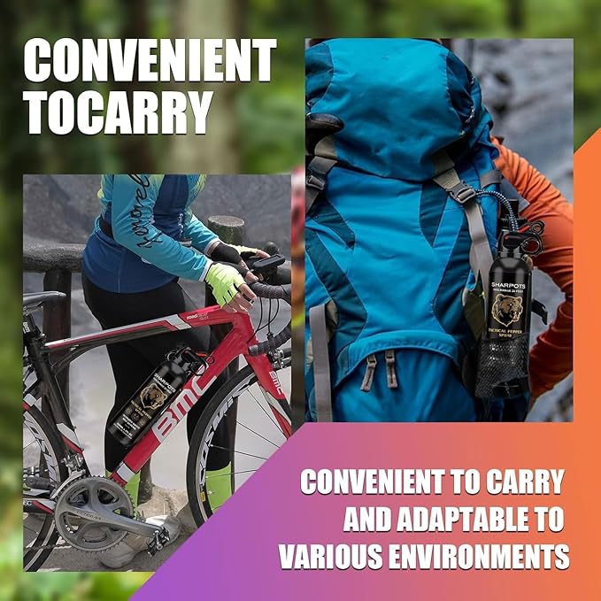 Compact Pepper Spray for Hiking: Maximum Strength Powerful for Camping - Easy Access Outdoor Personal Protection 6.7OZ