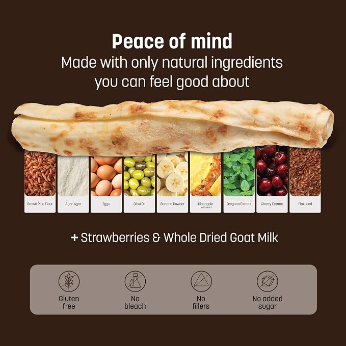 Earth Animal No Hide Stix - Small Dog Chews 20 Count Strawberries & Cream | Small Sticks Strawberries & Cream Flavored Natural Rawhide Free Long Lasting Dog Chews - Treats for Small Dogs and Cats