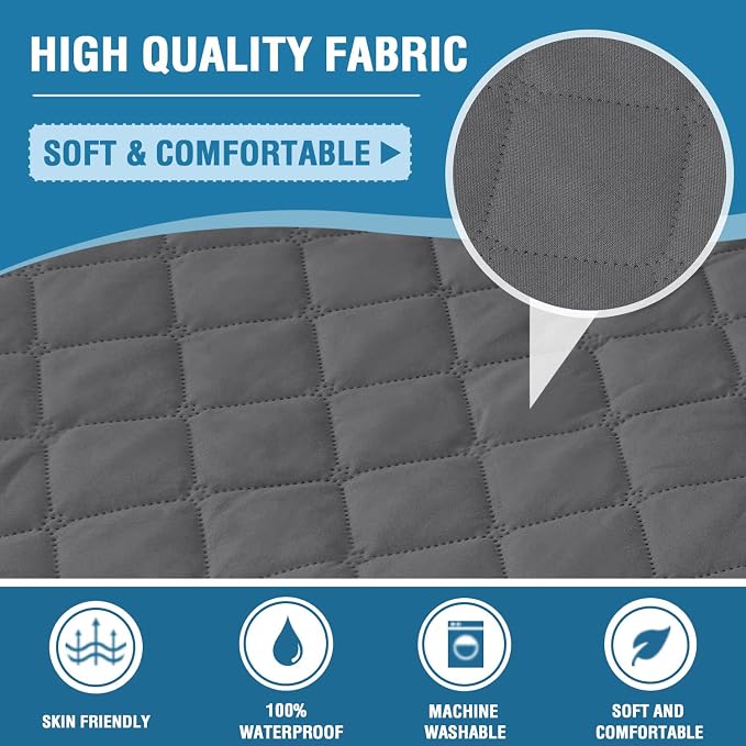H.VERSAILTEX Sofa Slipcover Sofa Cover 100% Waterproof Couch Cover with Elastic Straps Furniture Protector for Pets Kids Children Dog Cat(Oversized Sofa, Rocket Gray)