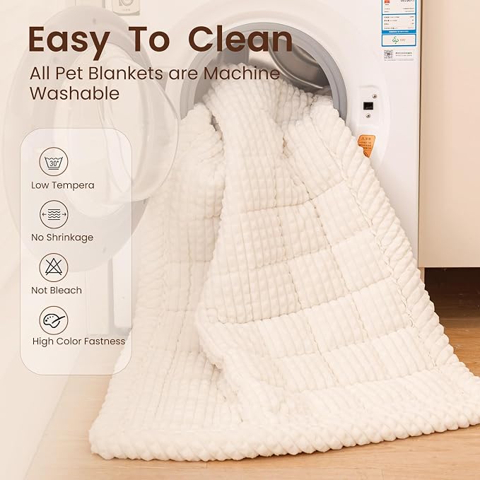 Couch Cover for Dogs Washable, Non-Slip Pet Couch Covers for Sofa, Fuzzy Dog Couch Cover Blanket, Thick, Soft, Plush Couch Cushion Covers for Sofa Protector (White, 27.6" x 27.6"/70 x 70cm)