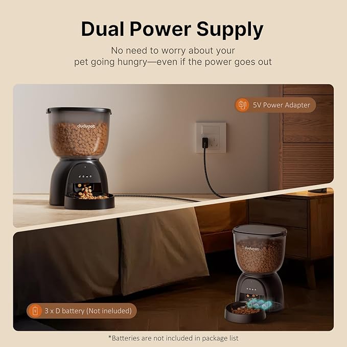 Automatic Cat Feeder WiFi, 5G App Control Timed Cat Dry Food Dispenser with Remote Feeding, 5L Auto Pet Feeder up to 10 Meals 1-15 Portion Control per Day, Auto Dog Feeders for Indoor Use