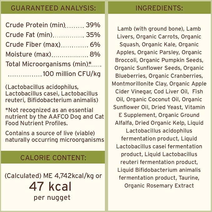 Primal Freeze Dried Raw Dog Food Nuggets, Lamb, Complete & Balanced Meal, Also Use as Topper or Treat, Premium, Healthy, Grain Free, High Protein Raw Dog Food, 5.5 oz