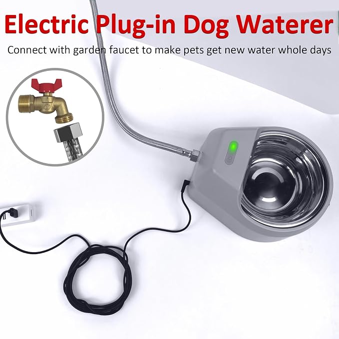 Dog Fountain Auto Filling Dog Water Dispenser | Auto Replenish Water Dog Bowl, USB Supply & 24Hrs Fresh Water for Large Medium Dogs, Small Puppies