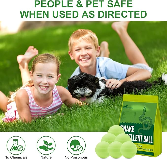 25 Pack Snake Be Gone for Yard Powerful Pet Safe,Moth Balls for Lawn Garden Camping Fishing Home to Repels Snakes and Other Pests