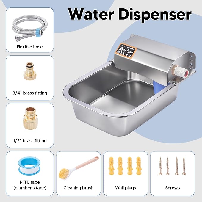 Automatic Water Dispenser for Dog, 3L Dog Water Bowl Dispenser, Large Water Feeder