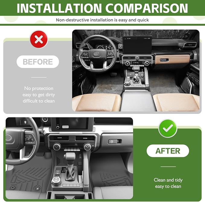 Floor Mats for 2025 2026 Toyota 4Runner 5 Seats Gas, All Weather TPE Protector 1st&2nd Row Floor Liners Accessories(Not for Hybrid EV&i-Force MAX)