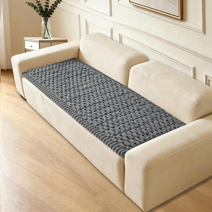 Waterproof Couch Cover for Dogs Washable,Nonslip Fuzzy Durable Pet Friendly | Soft Slipcovers for 3 Cushion Sofa Cover,Plush Thick Protector Fits Mat Bed Leather & Fabric Couches (Grey 27.6"x82.7")