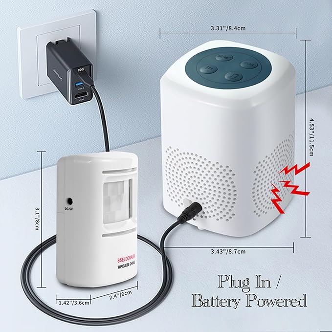 Loud Barking Dog Alarm, Motion Activated Dog Barking Alarm, IP43 Waterproof Barking Dog Motion Sensor for Warehouse Yard Office Mall Garage Home Security, Detects 23FT