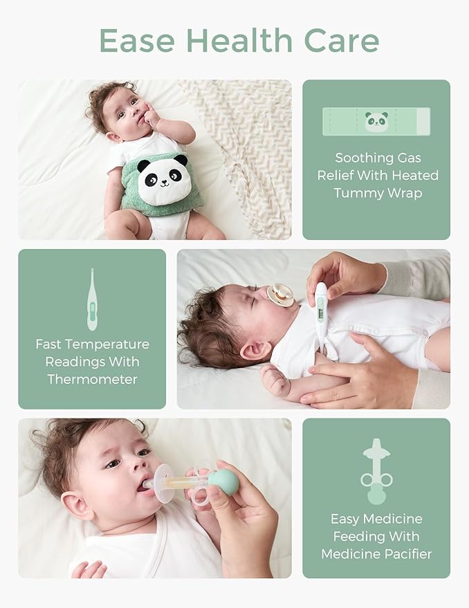 Momcozy Elite Baby Kit, Superior Baby Shower Gift & Registry Essential Kit | Grooming&Health&Cleansing Care Set,Electric Nail File & Nasal Aspirator,Tummy Wrap,Thermometer,Bath Brush,Teether,Storage Bag
