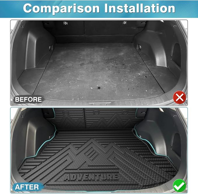 Mixsuper Cargo Liner for Toyota RAV4 2019-2025 Cargo Mat Backrest Mat for RAV4 All Weather Trunk Mat Backrest Mat TPE Back Seat Cover Protector for RAV4 Accessories
