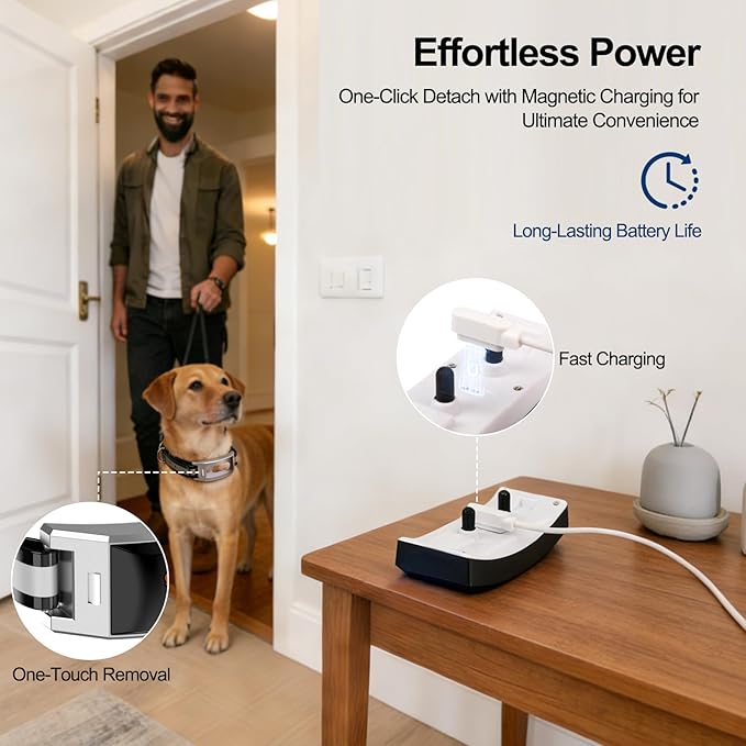 Wireless Dog Fence, GPS Dog Collar Fence System with Real-Time Tracking & Training, Portable Electric Fence for Outdoor Use, Waterproof Collar Adjustable for Medium Large Dogs, LoveFence is APP Only
