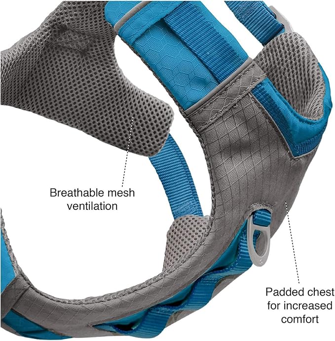 Kurgo Journey Air Dog Harness, Coral, Extra Large | Padded Chest, Ripstop Outer & Breathable Mesh, Back Assist Handle, Rust-Free Aluminum Hardware, Reflective Trim