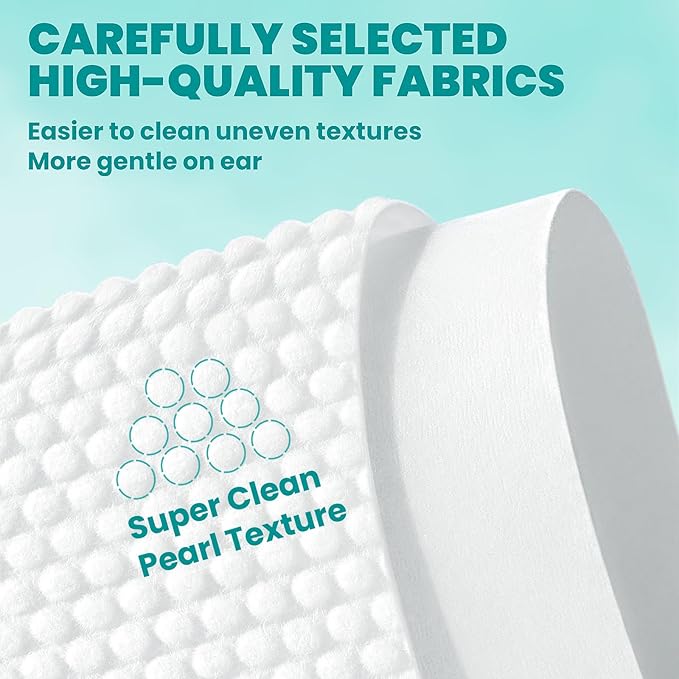 MEDUWEDU Ear Cleaner Finger Wipes 120 Counts, Dog Ear Cleaner, Grooming Kit Care for Dogs and Cats, Soft & Easy Otic Cleaning Pads, Remove Wax, Dirt & Stop Smelly, Itchy, Non-Irritating, Coconut Scent