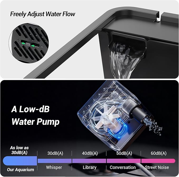 3.5 Gallon Betta Fish Tank, All in One Aquarium Starter Kits with Back Filter, Adjustable Pump, 25W Heater, Thermometer Strip, LED Light with Timer & Water Changer Kit, Nano Fish Tank, AIO Aquarium