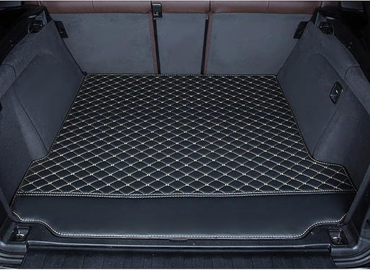 Cargo Mat Trunk Liner Leather Cargo Cover Mats Dogs Perts Mats Custom Fit- Black/Gold