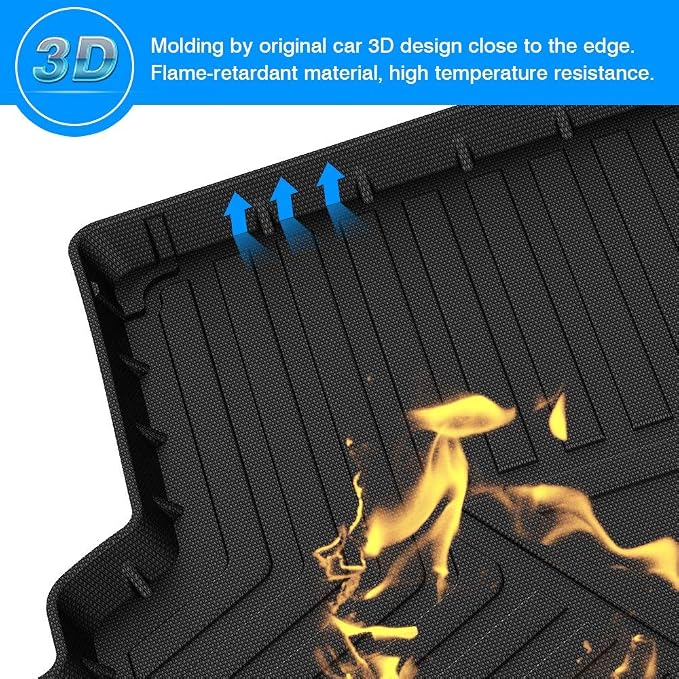 Cartist Custom Fit for Anti-Slip Cargo Liner GLK Odorless High Side 3D Trunk Floor Mat for Mercedes-Benz GLK 2008-2015
