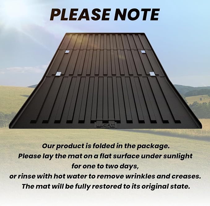 LASFIT Truck Bed Mat for Tesla Cybertruck 2024-2026 6FT Bed Liner Car Accessories, Custom Fit TPE All Weather Pickup Cargo Liner Frunk Rear Sub Trunk Mat Set 3PCS