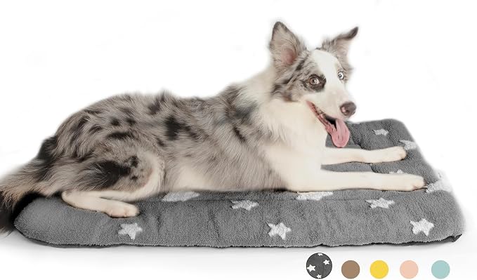Mora Pets Dog Crate Pad Dog Kennel Bed Mat for Large Dogs Washable Cute Star Pet Bed for 36 inch Cage Ultra Soft Flat Puppy Cat Cushion for Cozy Sleeping Anti-Slip Grey 36 x 23 | Soft Dog Bed Mat, Crate Pad for Dog Cages Cozy Sleeping Liner, Pet Pillow...