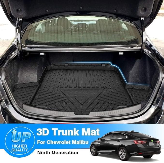Cartist Cargo Liner Compatible with Chevrolet Malibu 2016 2017 2018 2019 2020 2022 2023 2024 2025 All Weather Trunk Mat Liner for Malibu Accessories Black
