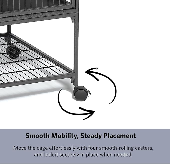 MidWest Homes for Pets Ferret Nation Single Unit Small Animal Cage, 2 Tiers, Includes Pan, Shelf, Ramp & Cover, for Ferrets & Other Small Animals