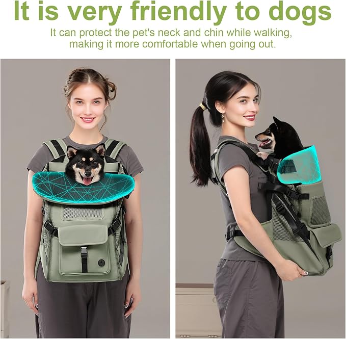 Wakytu Dog Backpack Carrier for Small Dogs,Pet Carrier for Travel & Hiking | Hands-Free Puppy Backpack,Adjustable Padded Breathable Straps,Ergonomic Front Facing Dog Carrier Backpack