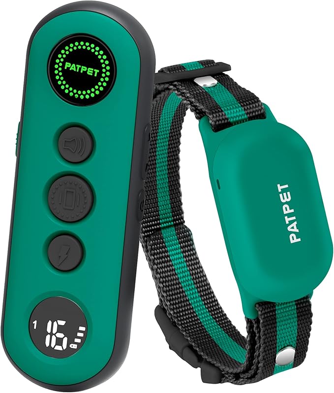 PATPET Dog Training Collar with Remote - Electric Dog Shock Collars for Small Medium Large Dogs, 3 Adjustable Safe Modes Rechargeable Waterproof E Collar for Dogs (8-120 lbs)
