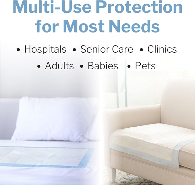 McKesson Underpads Bed Pads, Elderly, Light Absorbency, 23 x 36 in, 15 ct | and Baby, Pee Pads, Fluff