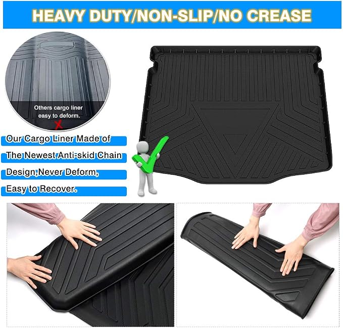 Escape Cargo Liner - Trunk Mat for Ford Escape 2020-2025 2026, All Weather Cargo Mat for Escape Accessories, Heavy Duty Car Mats, Car Accessories