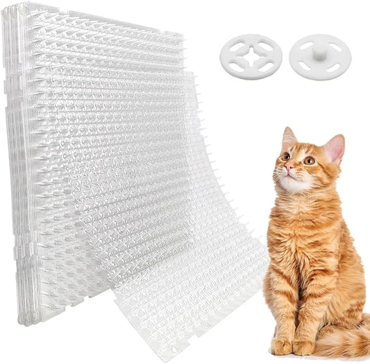 Ley's 18 Pack Cat Deterrent Mat, 16x13 Inch Scat Mat with Spikes, Humane Repellent Mat to Stop Scratching & Digging, Indoor/Outdoor Pet Training Mat for Furniture, Gardens, Lawns