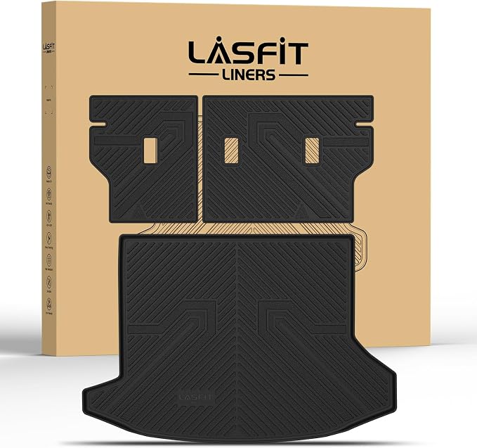 LASFIT Trunk Mat with Backrest Mat for Chevrolet Chevy Equinox/GMC Terrain 2025 2026 2027 (Only for Fuel, Not Fit EV), All Weather TPE Custom Fit Cargo Mat Trunk Liner with Backrest Mat
