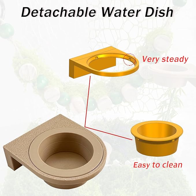 2 PCS Jumping Spider Feeding Dish (1 Detachable with Magnet and 1 for Replacement), Tiny Food Dishes Water Dish for Spider, Tarantula and Other Small Pets Jumping Spider Accessories