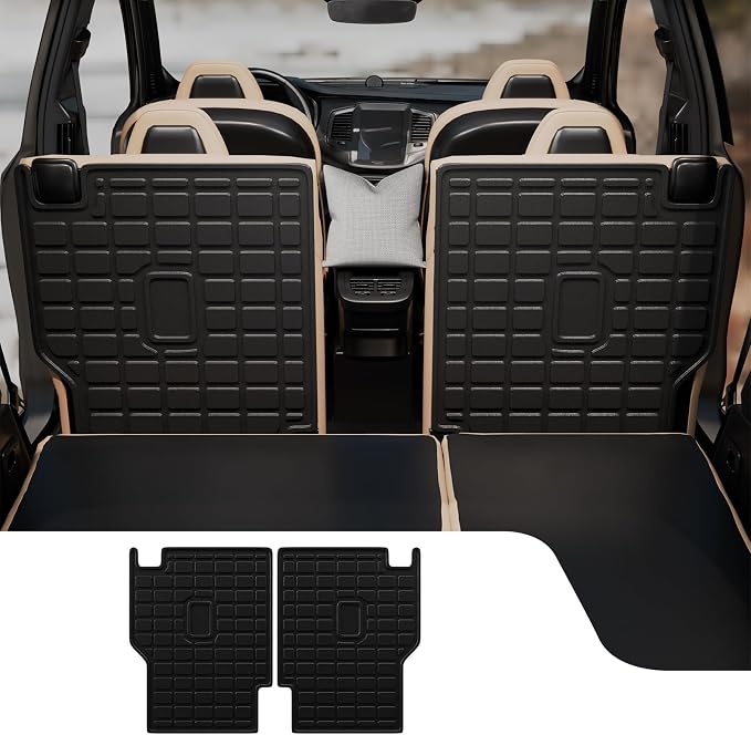 Back Seat Cover Protector Compatible with 2018-2024 Ford Expedition Lincoln Navigator 7-Seater (Not Fit 8 Seats) Kick Mats All Weather 2023 Expedition Accessories (2nd Row Backrest Mats)