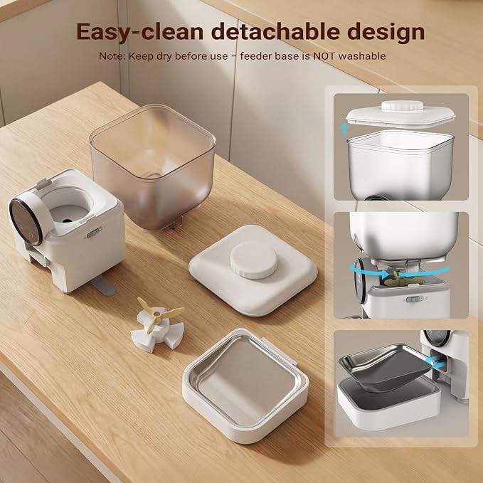 6.5L Automatic Cat Feeder, Smart Pet Food Dispenser for Cats & Dogs, WiFi Enabled, Freshness Preservation, Anti-Clogging Design & Dual Power Supply