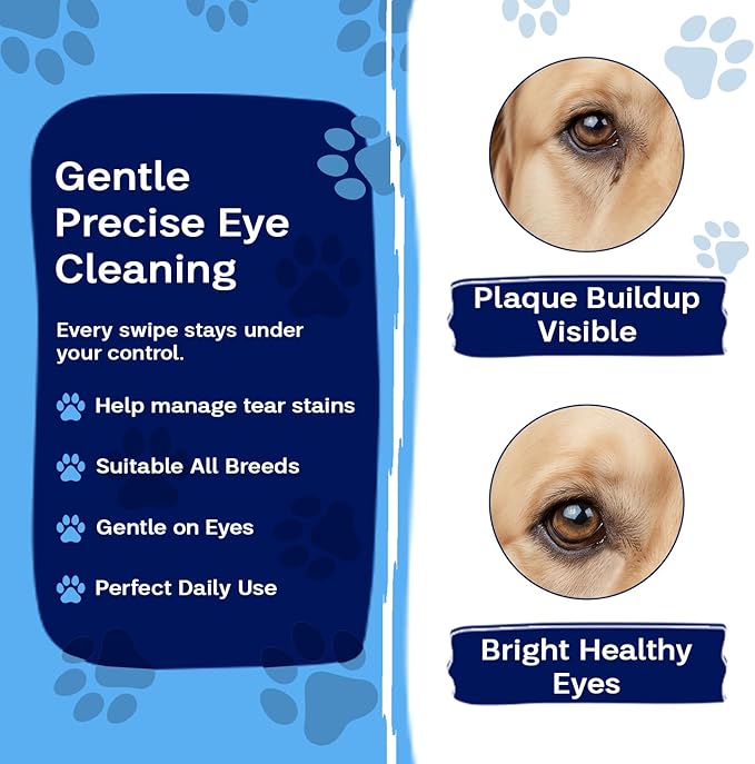 Dog Eye Cleaner Wipes & Cat Eye Wipes | Scent Textured Tear Stain Remover for Dogs, Eye Wipes for Dogs, Dog Tear Stain Remover, Dog Eye Wipes for Discharge and Crust | 50 Count (Coconut)