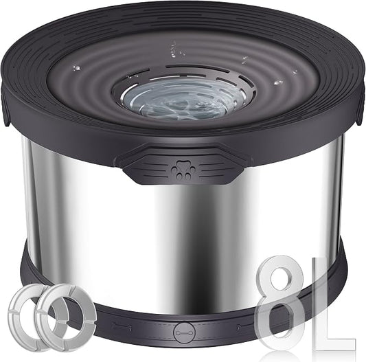 UPSKY 8L Dog Water Bowl No Spill Stainless Steel for Slow Drinking Black | Large Capacity, Spill-proof, Non-slip Design, Durable, For Large Dogs, Messy Drinkers & Multi-pet Homes, Outdoor / Indoor