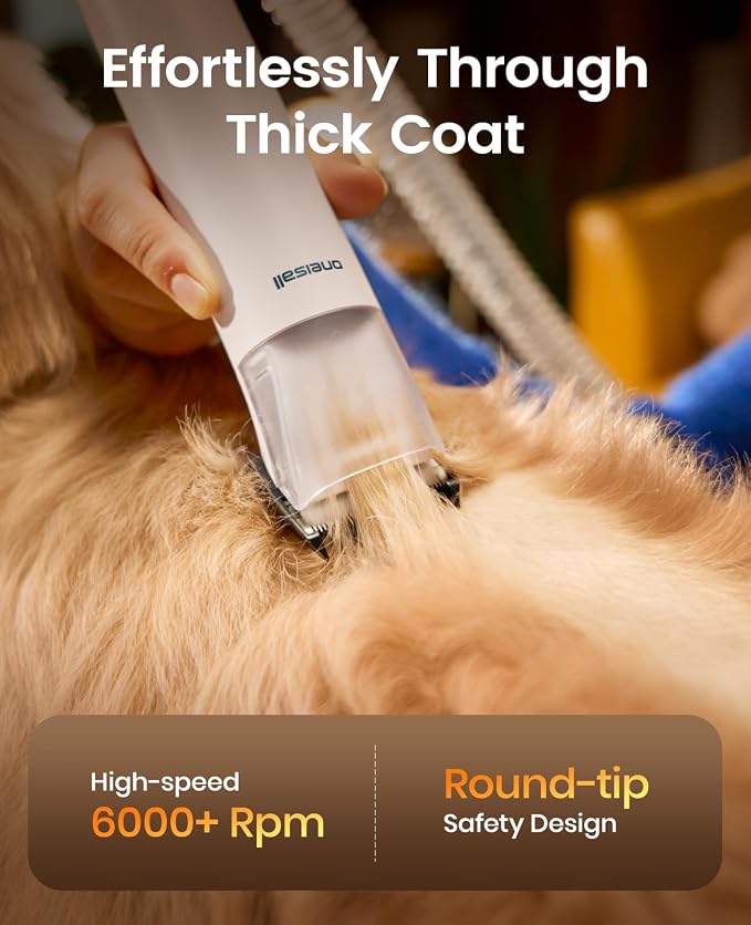 oneisall Dog Grooming Vacuum - 15000Pa Suction, Captures 99% Pet Hair to Reduce Shedding, Dog Grooming Clippers & Quiet Brush (≤59dB) with 4 Accessories, 2L Dust Canister for Home Cleaning | 15000Pa Suction Power, Dog Grooming Kit, Low Noise≤59dB, Clip...