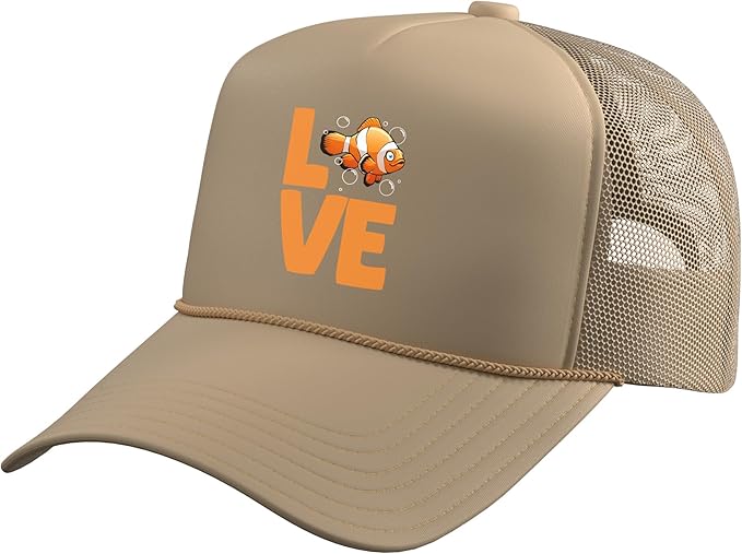 Cute Clownfish Art for Men Women Clown Fish Lovers Clownfish Trucker Hat with Adjustable Mesh Back