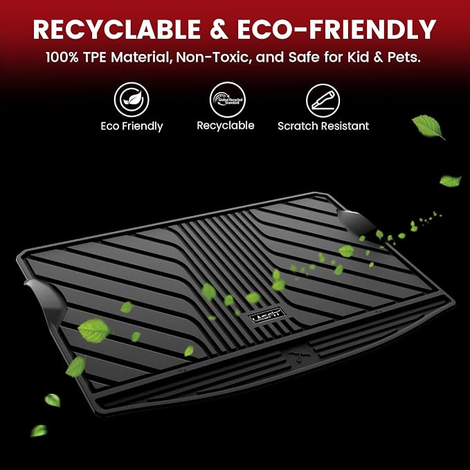 LASFIT Cargo Mat for Subaru Impreza & Crosstrek 2026 2025 2024, All Weather TPE Custom Fit Easy Clean Durable No-Curling Car Trunk Mat for Crosstrek & Impreza 2026 2025 2024 Cargo Liner,Black