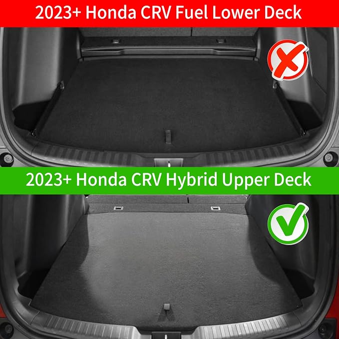 Rongtaod Cargo Mat Compatible with 2023 2024 2025 2026 Honda CRV (Include Hybrid) Cargo Liner Trunk Mat Back Seat Cover Protector Honda CR-V Accessories (Fit Upper Deck, Trunk Mat+Backrest Mats)