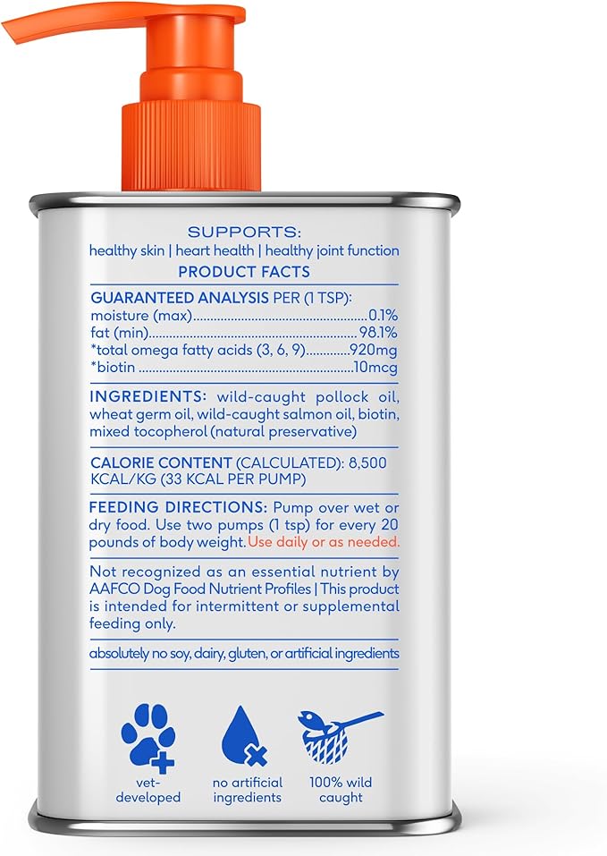 Native Pet Omega 3 Fish Oil for Dogs & Cats – Wild Alaskan Salmon Oil for Dogs Skin and Coat, Supports Joints, Heart & Shedding – Fast-Absorbing Omega 3 6 9 Liquid Supplement – 32oz (Pack of 2)