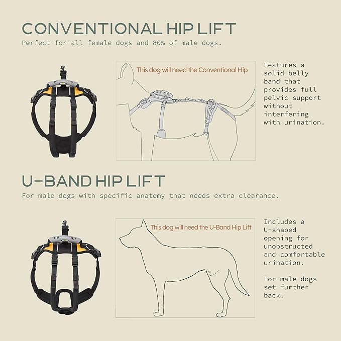 Help 'Em Up® Dog Lift Harness, Full Body Support, Small U-Band (25-45 lbs)